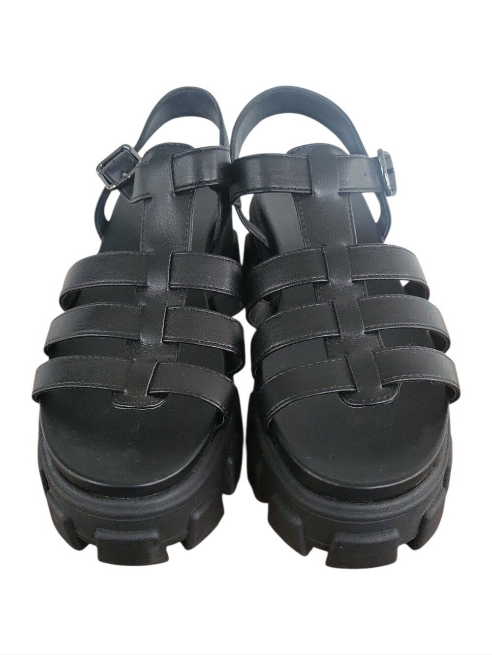 Sam Edelman Circus GILLA Black Lug Sole Fisherman Sandals Sz 8 New Without Box - Picture 5 of 13